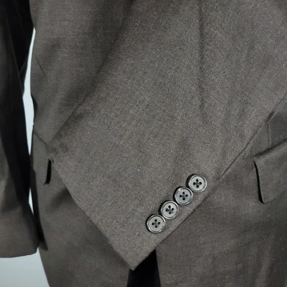 Murano Men's Sport Coat‎ Blazer Three Button Brown Wool Made in Italy Size 39R